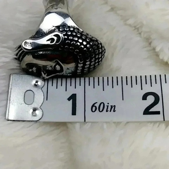 Unisex Silver Buddha Ring Stainless Steel Hypoallergenic Statement Ring - Picture 4 of 9